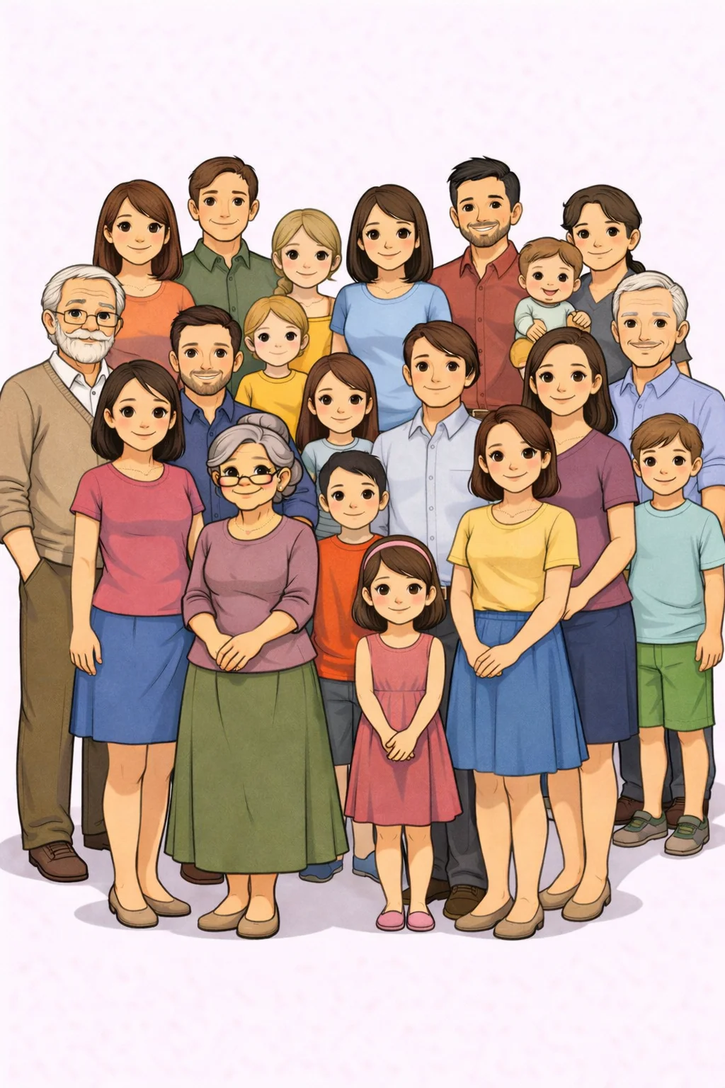 A multigenerational family gathered together, watching out for one another